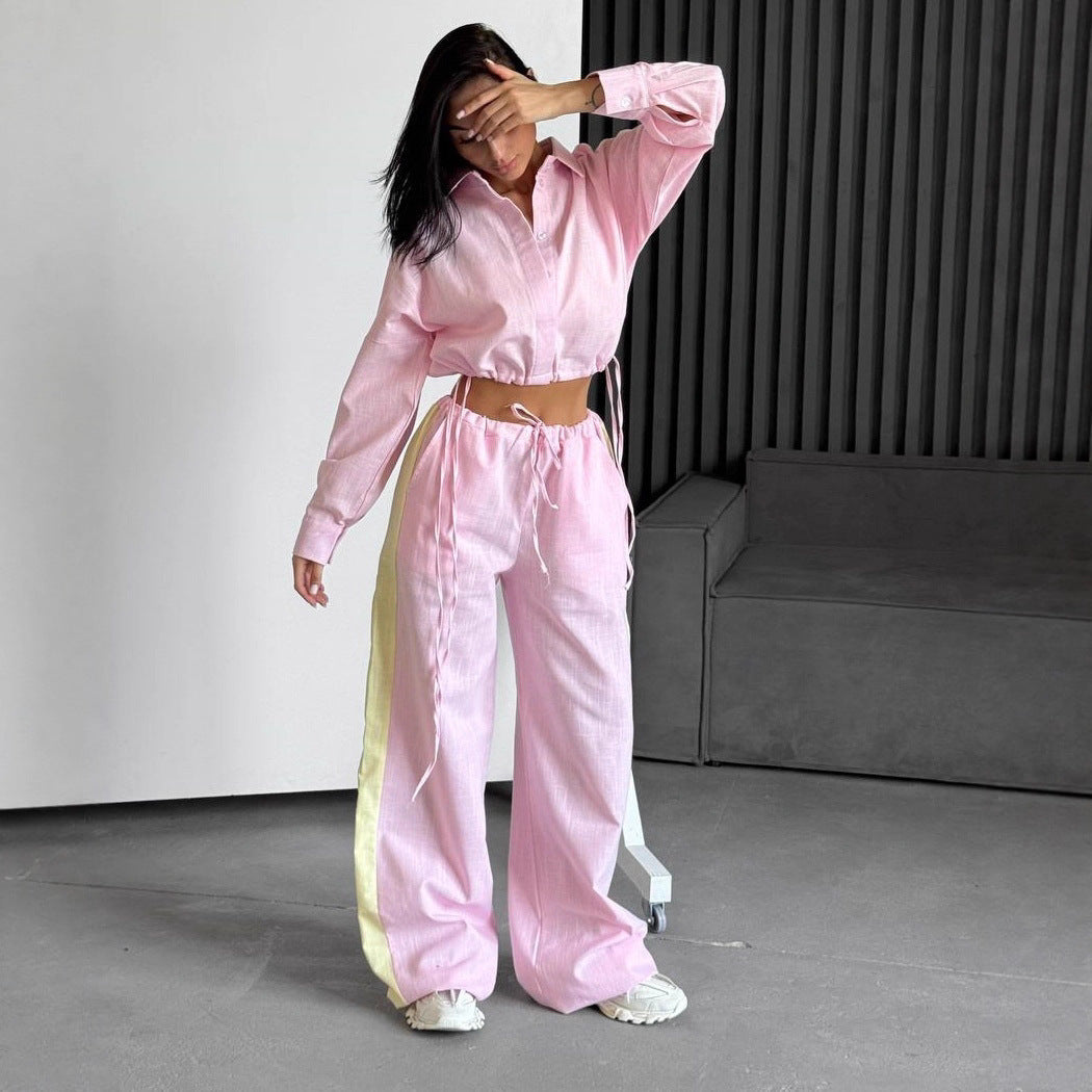Casual top set for women and wide pants Chic and Style