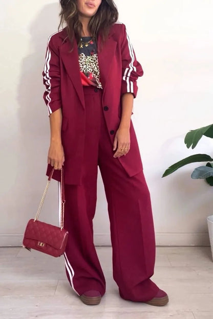 Dames ensemble de blazer élégant avec des accents sportifs et une coupe ample Chic und Stil