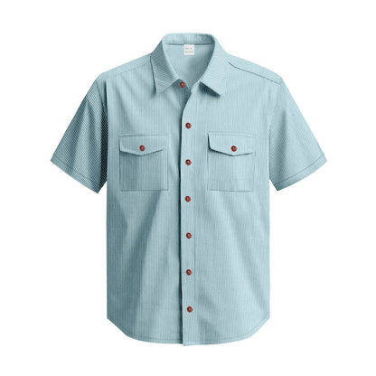 Chemise à manches courtes pour hommes avec surface structurée et poches poitrine pratiques Chic und Stil