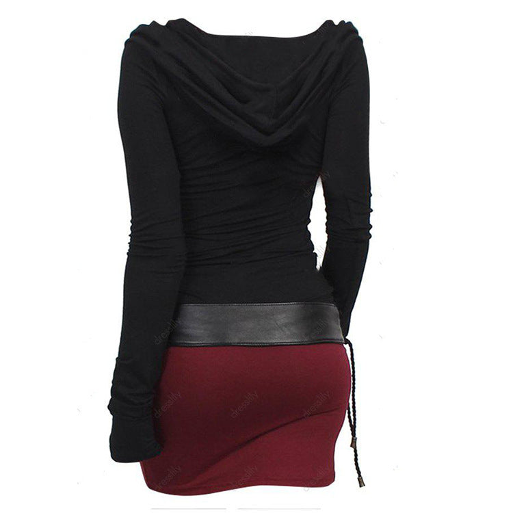 Robe hoodie pour femmes avec col enveloppant et coupe près du corps Chic und Stil