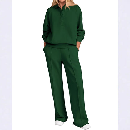 Chic and Style loose leisure pants and women's polo shirt