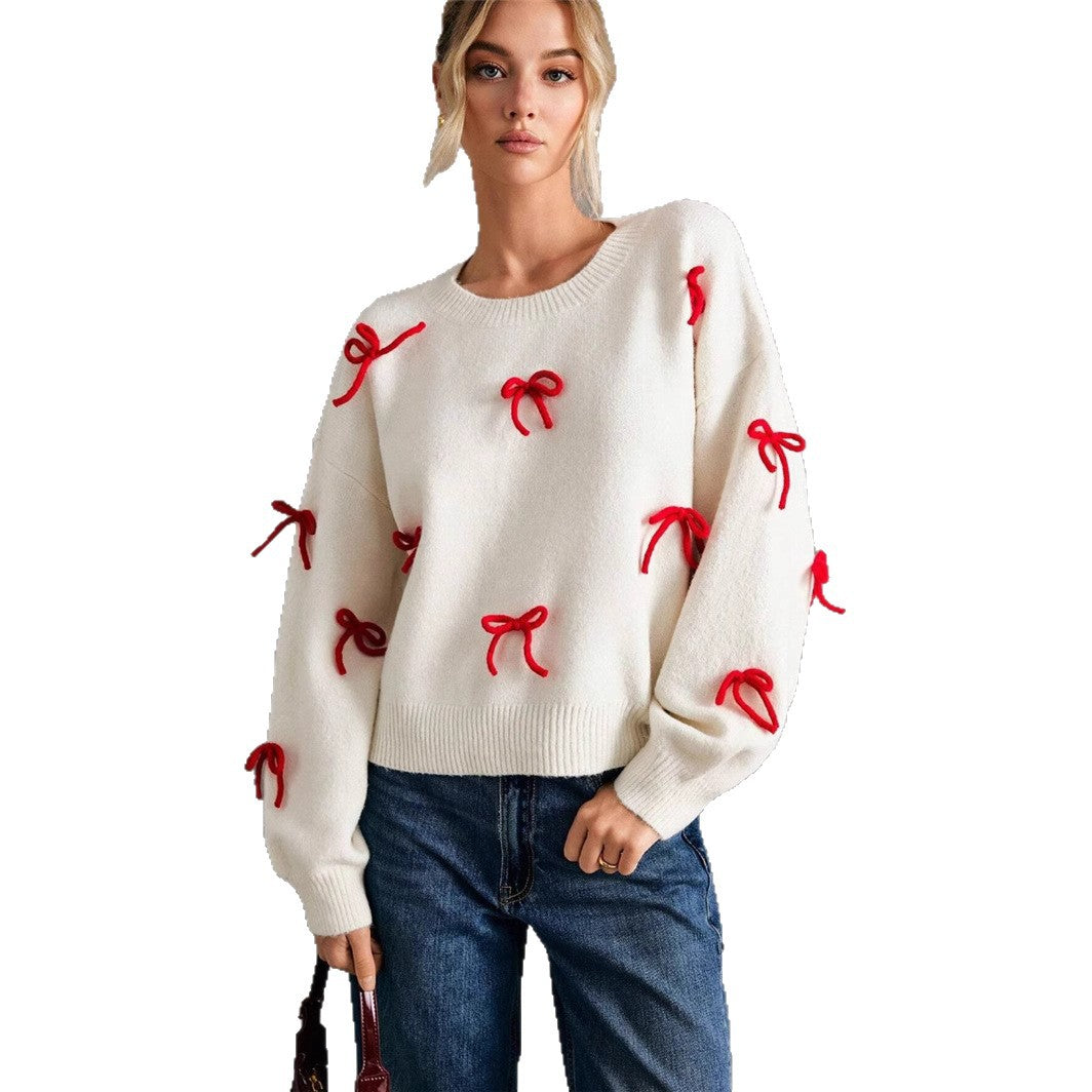Pull femme avec des éléments de nœud décoratifs et une coupe moderne Chic und Stil