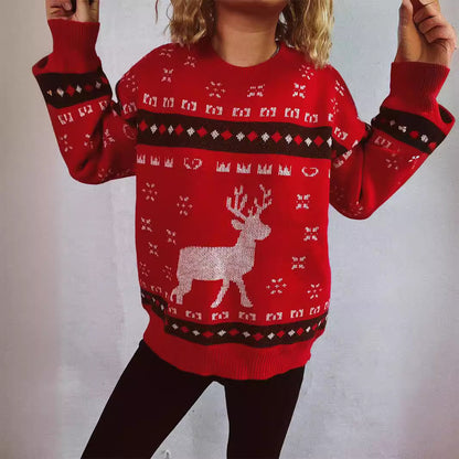 Pulls de Noël pour femmes avec un motif de renne festif et une coupe confortable Chic und Stil
