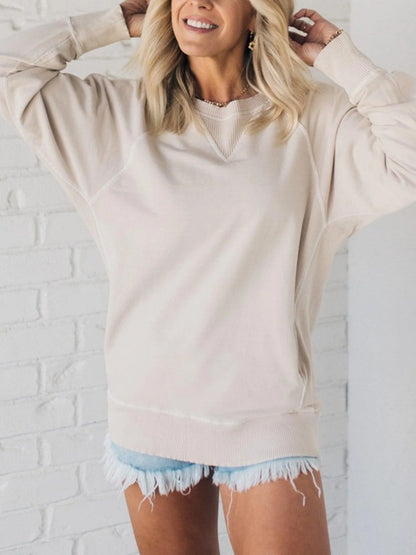Dames Casual Oversized Sweatshirt avec poches pratiques Chic und Stil