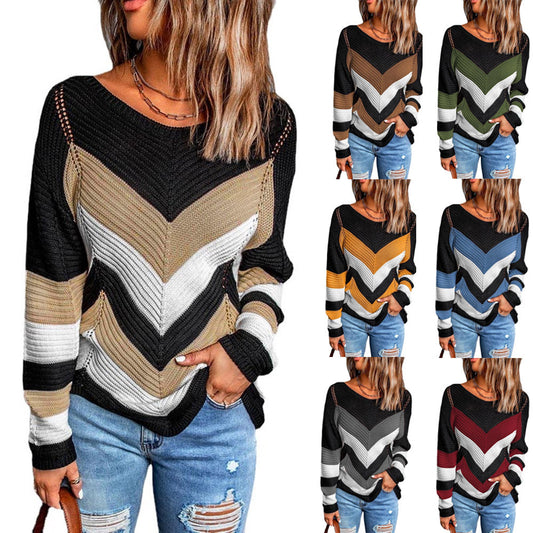 Pull pour femmes et tricot décontracté avec motif en zigzag et coupe aérienne Chic und Stil
