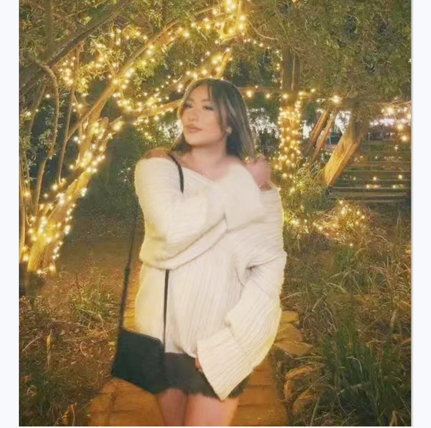 Pull en tricot douillet pour femmes avec un décolleté tendance à épaules dénudées Chic und Stil