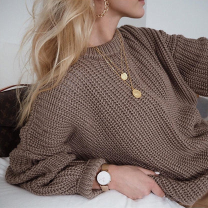 Pull en gros tricot pour femmes avec coupe décontractée et manches volumineuses Chic und Stil