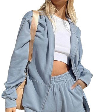 Ladies casual zip-hoodie and sporty leisure pants Chic and Style