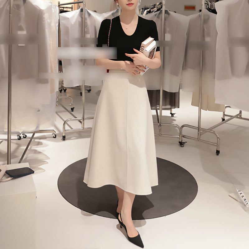 Asymmetrical A-line midi skirt for women with an elegant fluid Chic and Style