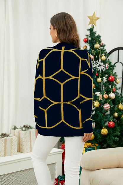 Damen Pulli douillet avec motif géométrique Chic und Stil