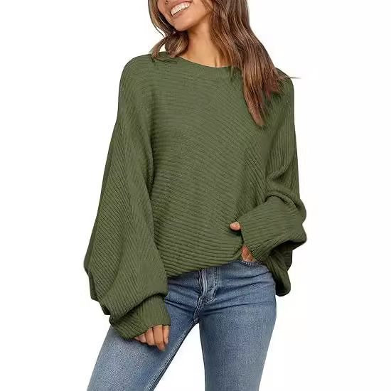 Pull en maille surdimensionné confortable pour femmes avec des manches largement coupées Chic und Stil