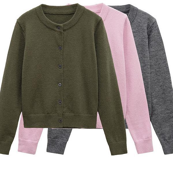 Knit jacket for women with button placket in high-quality material Chic and Style