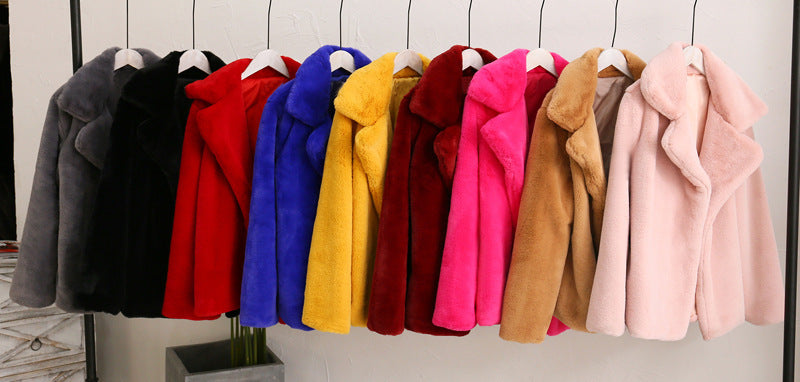 Dames Flauscher Manteau Chic und Stil