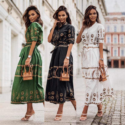 Chic and stylish long sleeve maxi dresses with button closure for women