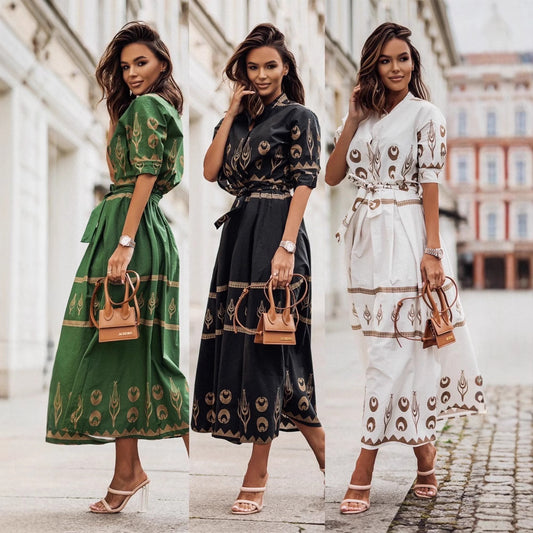 Chic and stylish long sleeve maxi dresses with button closure for women
