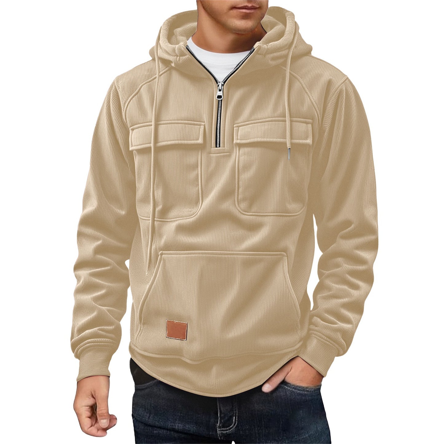 Pull en polaire pour hommes avec col zippé et poches pratiques Chic und Stil