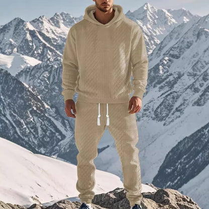 Chic and Style textured design men's hoodie and jogger pants set