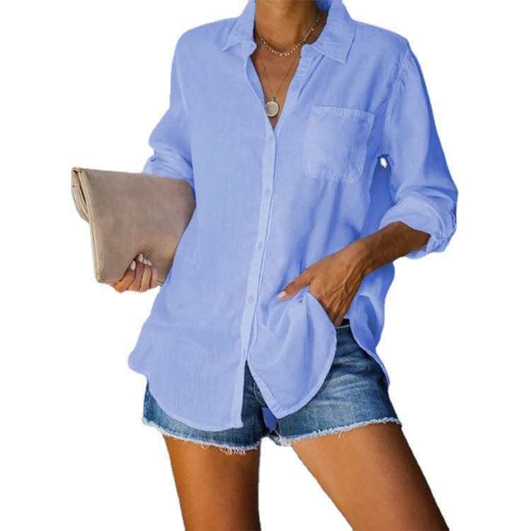 Blouse décontractée pour femmes avec coupe décontractée et poches poitrine pratiques Chic und Stil