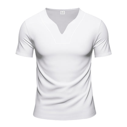 Homme t-shirt moderne à col en V en matériau respirant Chic und Stil