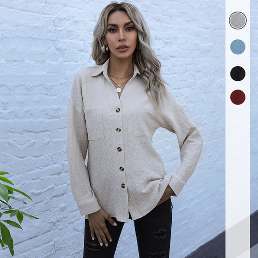 Blouse décontractée pour femmes avec design frontal à boutons et fermeture à nœud Chic und Stil