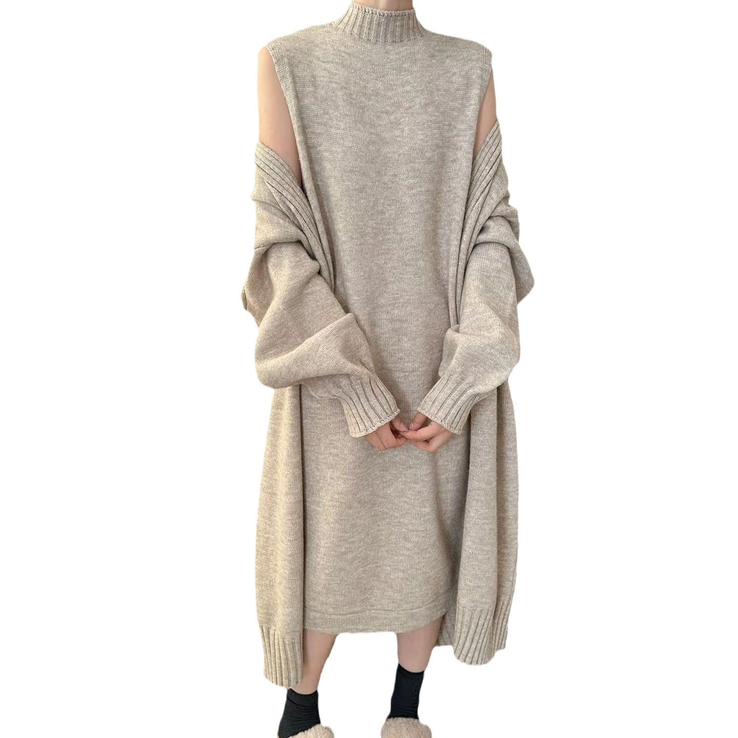 Robe en tricot à capuche décontractée pour femmes Chic und Stil