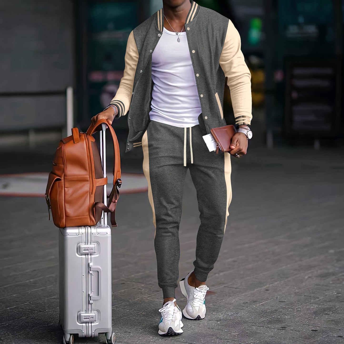 Casual sporty outfit for men with aviator jacket and jogger pants Chic and Style