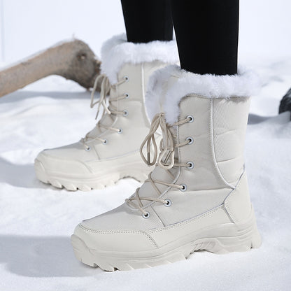 Bottes d'hiver pour femmes avec semelle antidérapante et fausse fourrure à la mode Chic und Stil