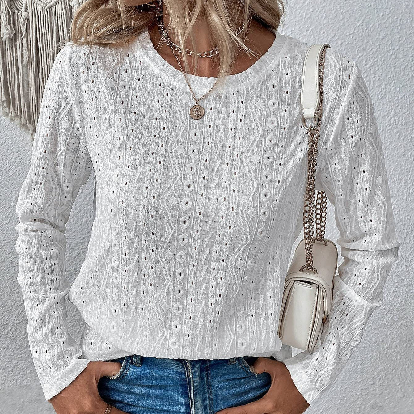 Dames Élégante et aérienne blouse avec broderie Chic und Stil