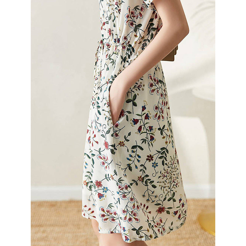 Robe portefeuille imprimée florale pour femme Chic und Stil