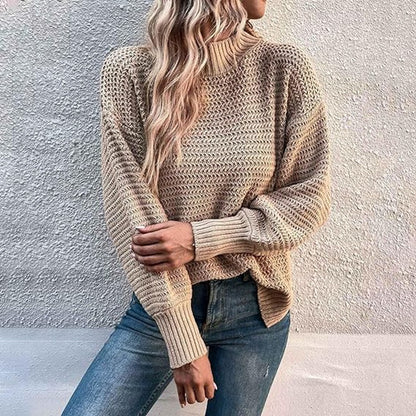 Pull en maille à col haut et motif structuré pour femmes Chic und Stil