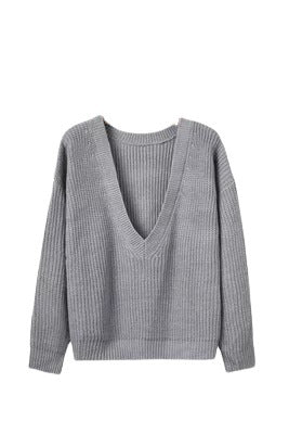 Pull en tricot pour femmes avec décolleté en V profond et coupe décontractée Chic und Stil