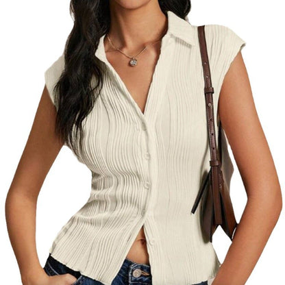 Blouse élégante pour femmes avec structure plissée et coupe étroite Chic und Stil