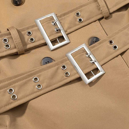 Dames élégant trench-coat avec ceinture ajustable et détails de boutons Chic und Stil