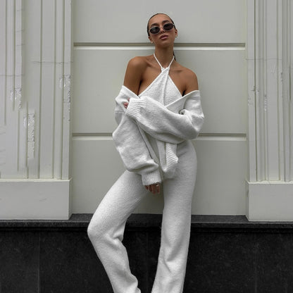 Ensemble en tricot confortable pour femmes avec un pull décontracté et un pantalon confortable Chic und Stil