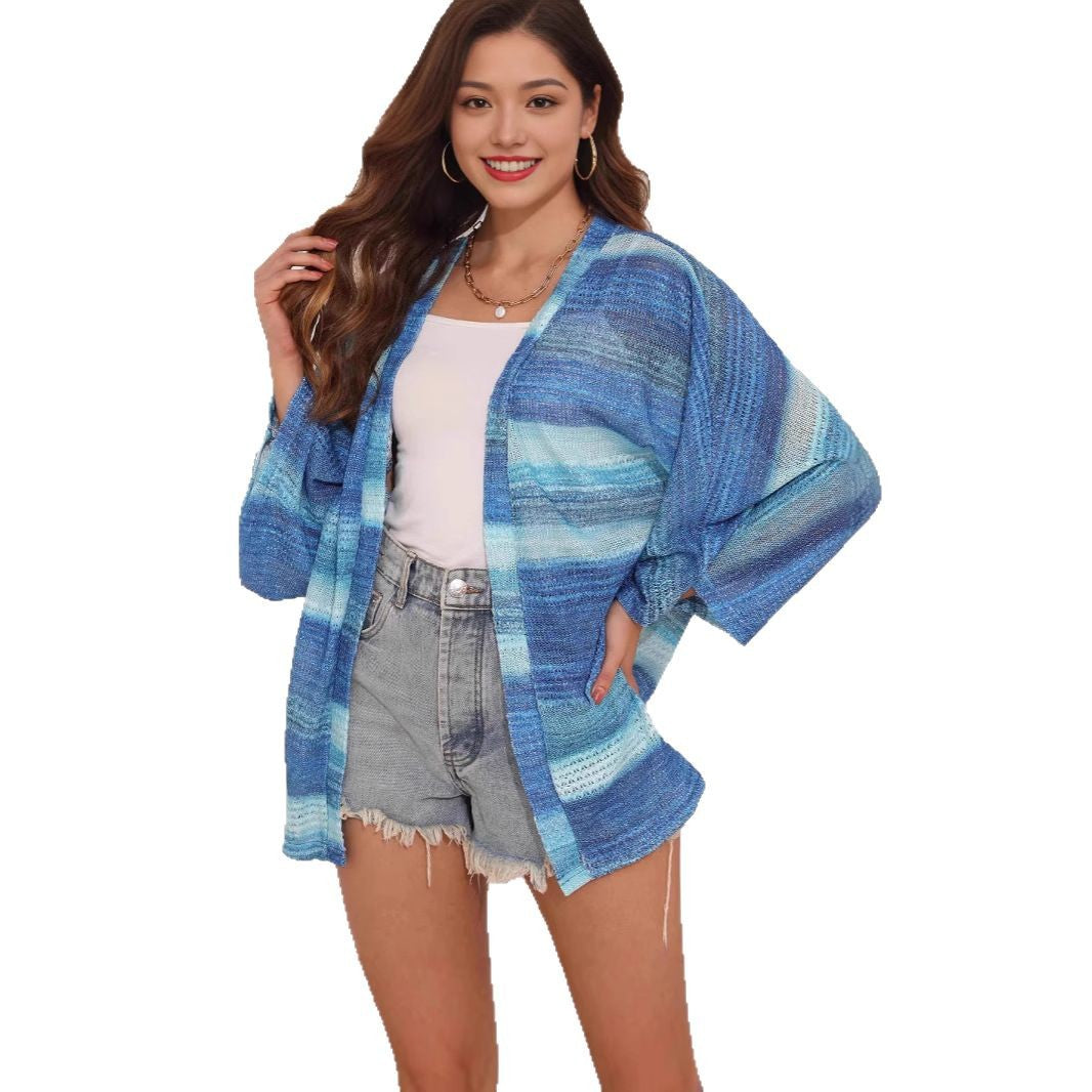 Ladies airy kimono with watercolor pattern Chic and Style