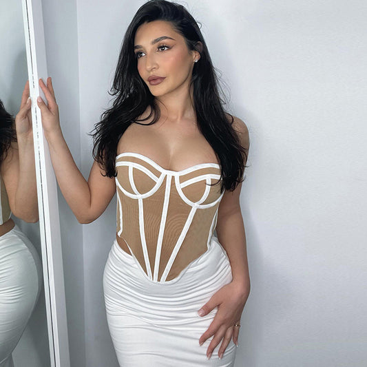 Chemisier avec corset structuré sans bretelles pour femmes Chic und Stil