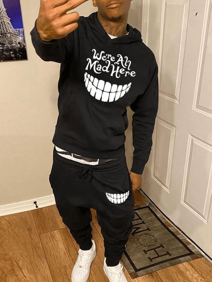 Women's sweatshirt and jogging pants set with creative graphic print Chic and Style