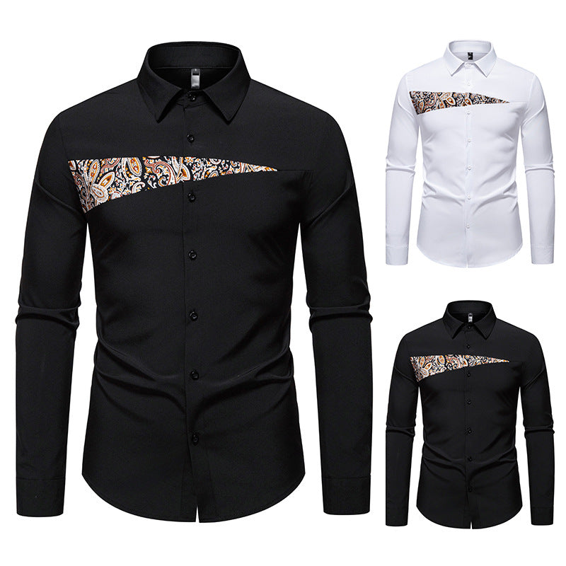 Chemise à manches longues tendance pour hommes avec détails en motif Paisley Chic und Stil