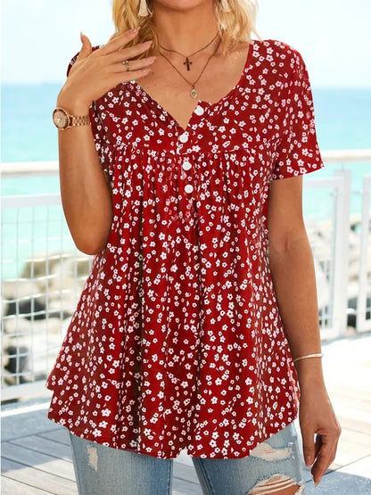 Chemisier pour femmes avec design floral et détails de bouton Chic und Stil