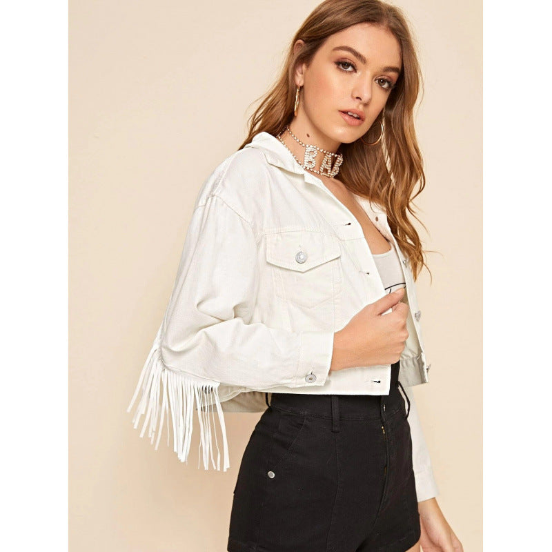 Dames  
Veste à franges courte avec design tendance et coupe décontractée Chic und Stil