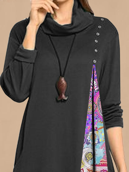 Robe de loisirs à la mode pour femmes avec ourlet asymétrique et boutons décoratifs Chic und Stil