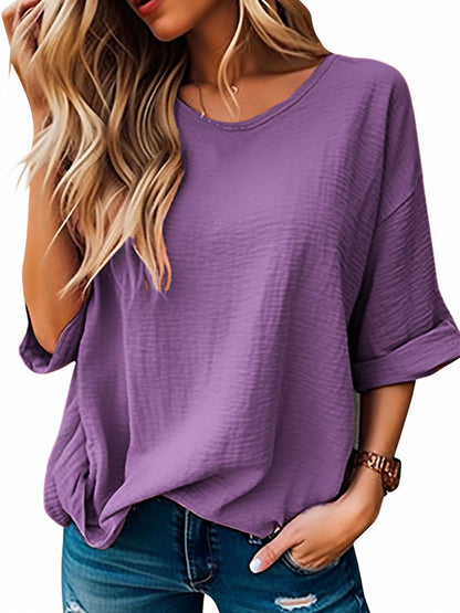 T-shirt oversized pour femmes avec tissu texturé et coupe décontractée Chic und Stil
