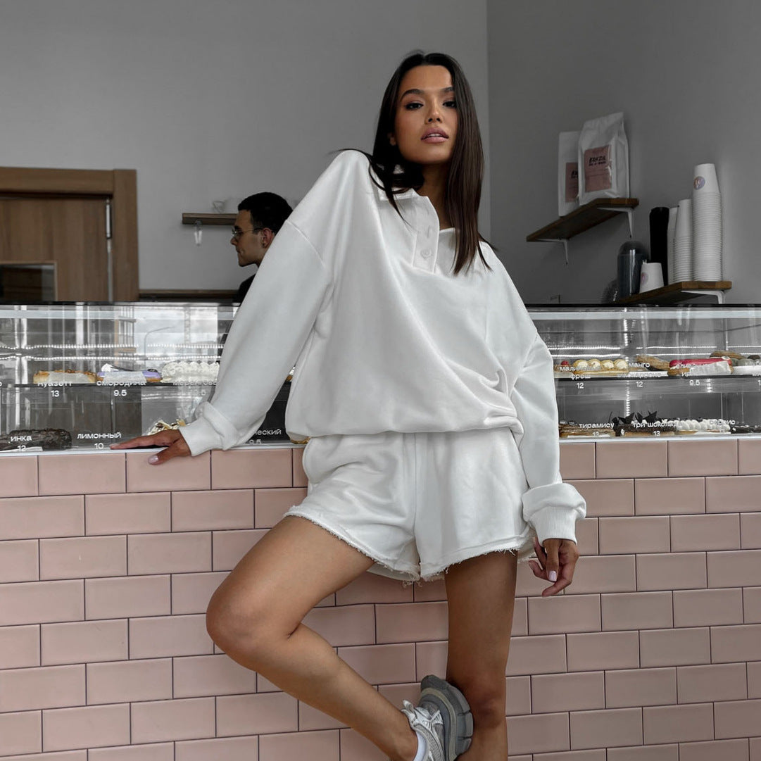 Chic and Style oversized sweatshirt and casual shorts women’s sports leisure set