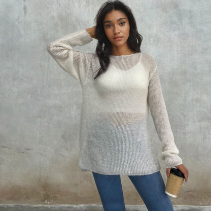 Dames pull léger en tricot transparent Chic und Stil