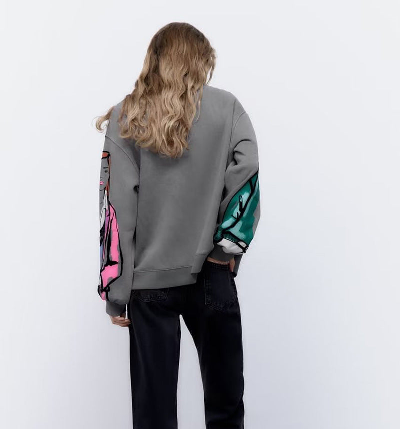 Pull oversized pour femmes avec design d'impression créatif et détails stylés Chic und Stil