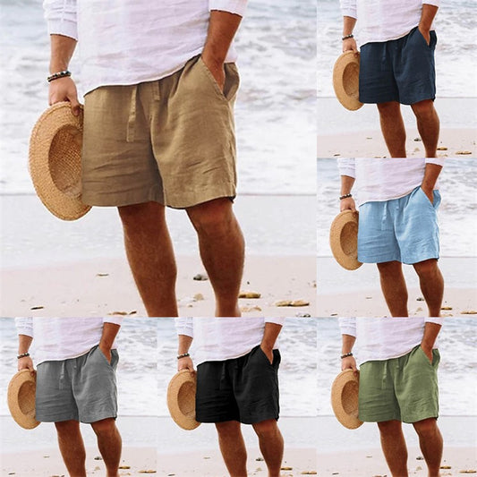 Shorts en lin légers pour hommes avec taille élastique et poches latérales pratiques Chic und Stil