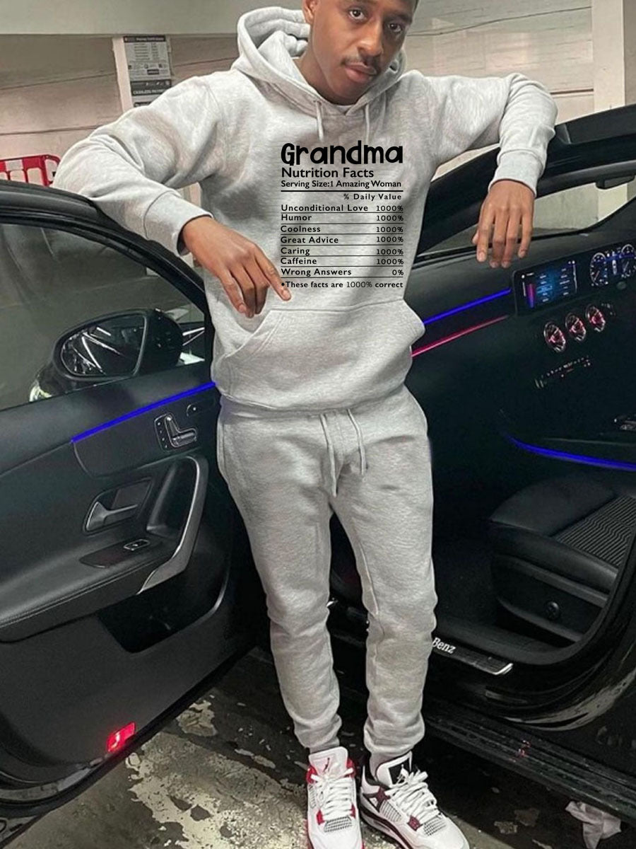 Casual hoodie and jogger pants set for women with motivational print Chic und Stil