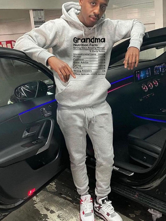 Casual hoodie and jogger pants set for women with motivational print Chic und Stil