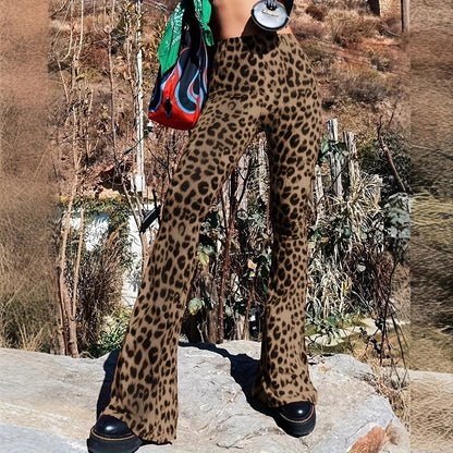 Flared pants for women with animal print Chic and Style