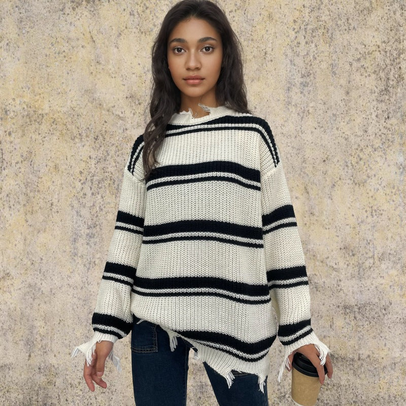 Dames pull rayé Chic und Stil